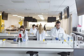 Students working inside the Bodmer Laboratory